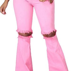 Pink Flared Women's Jeans